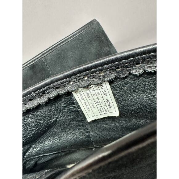 UGG Darling Black Leather Harness Studded Strap Ankle Boots Womens Size 7.5 - Picture 5 of 9